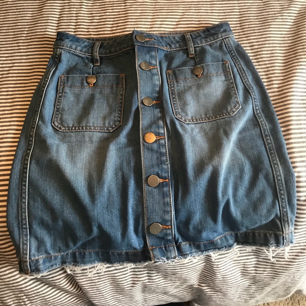 Button up jean skirt